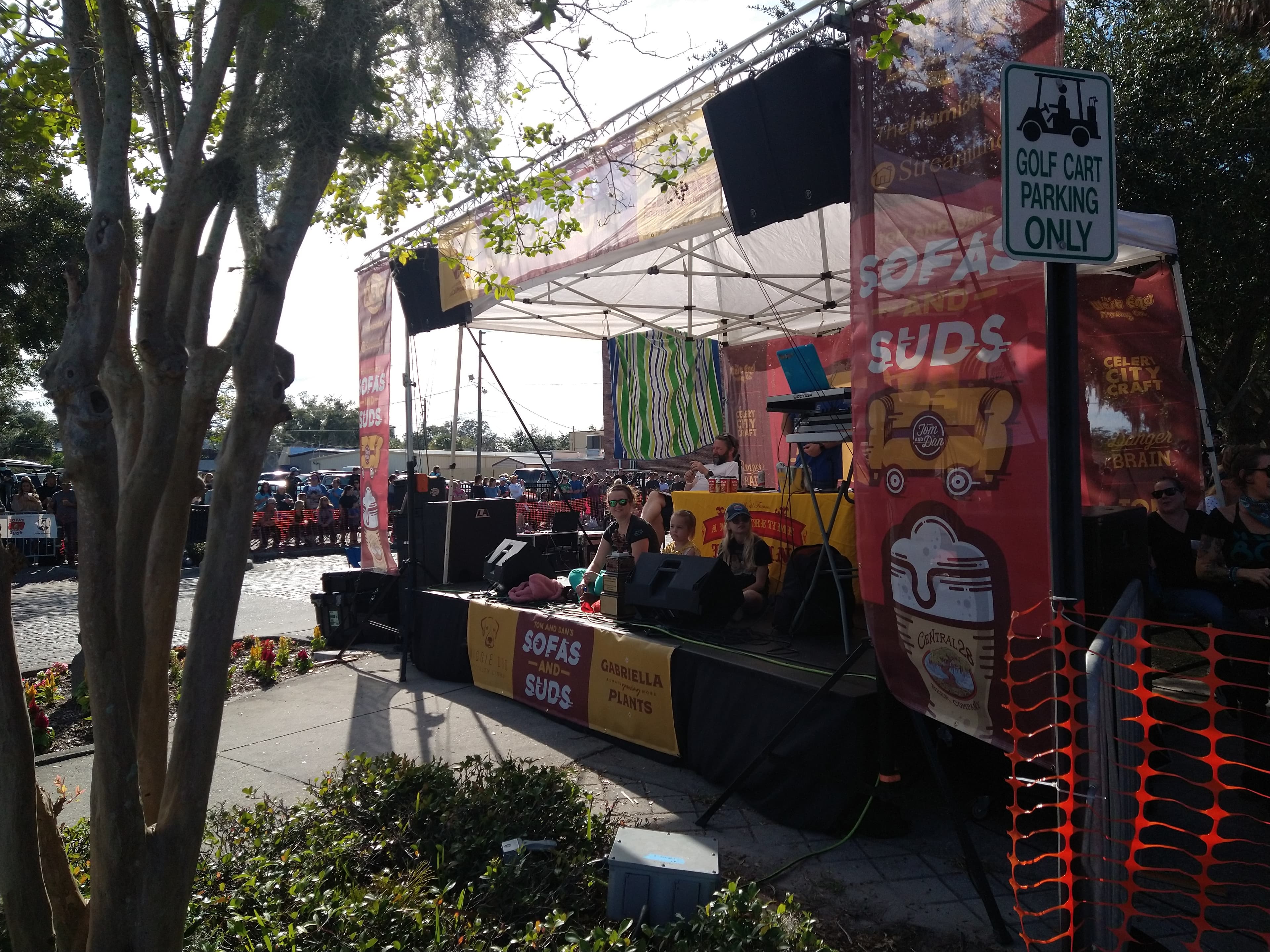 Outdoor stage production with full PA and lighting