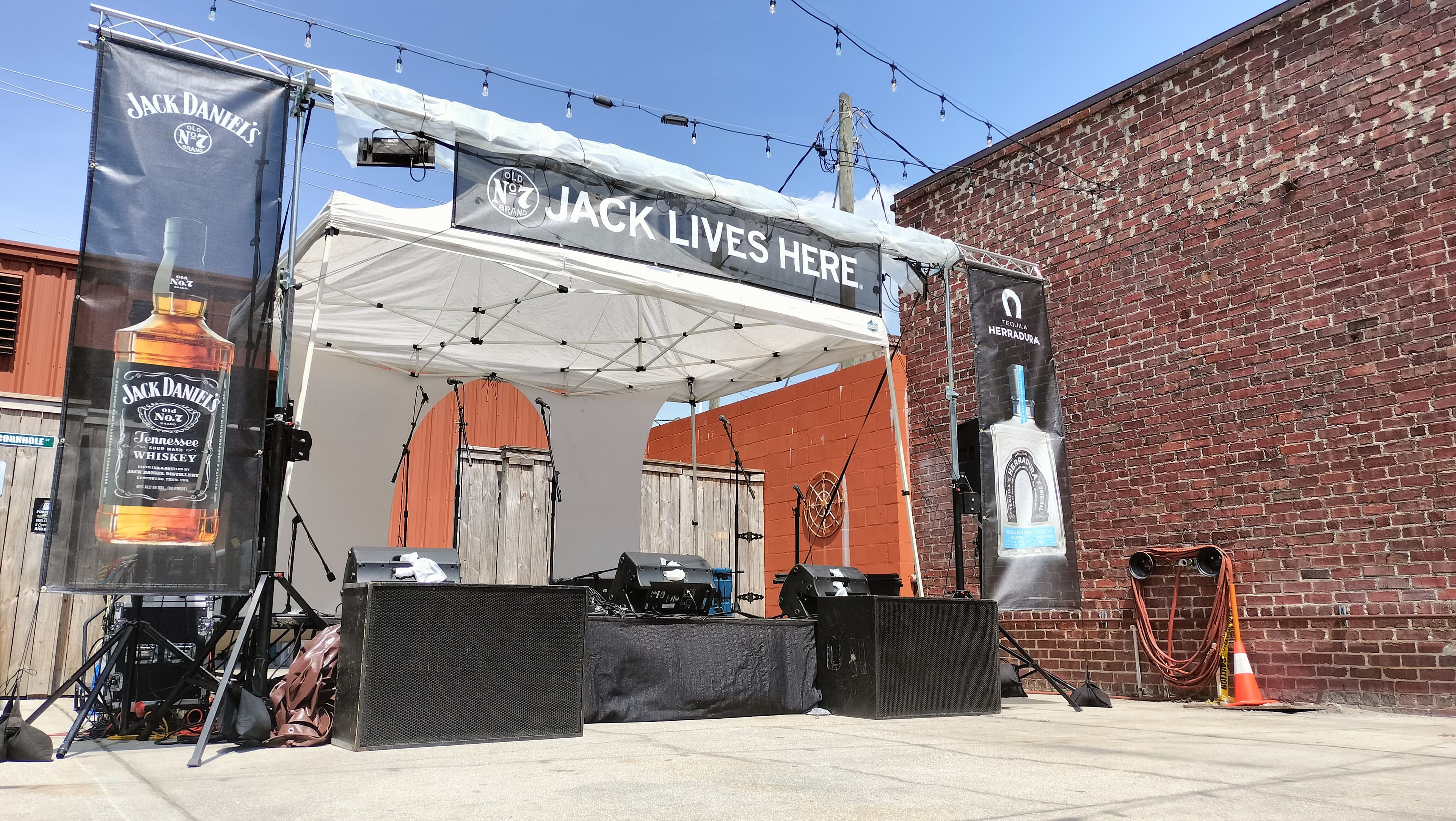 Live event production setup for a local show